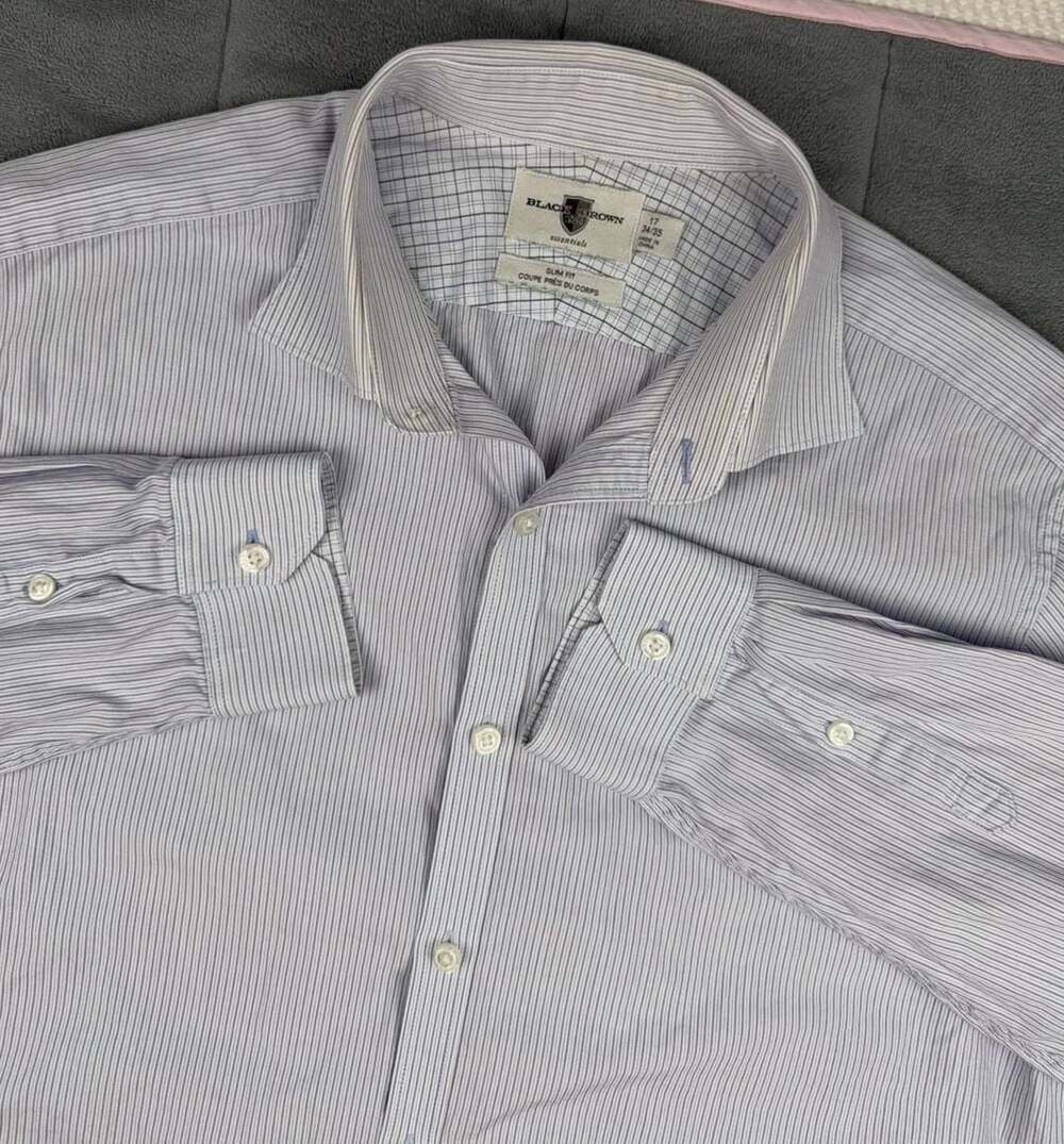 Black Brown 1826 Essentials Slim Fit Dress Shirt 17 34/35